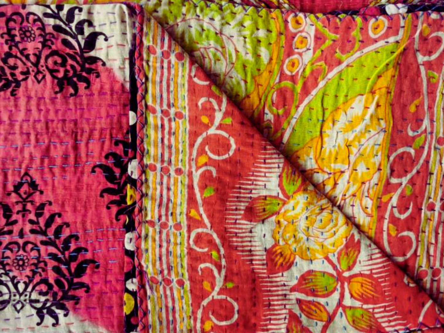 Double Stitch Vintage Kantha Throw