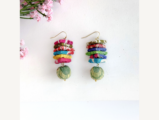 Stacked Kantha Earrings