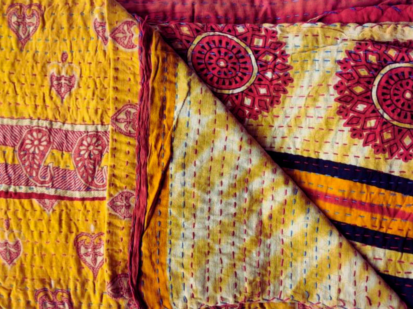 Double Stitch Vintage Kantha Throw