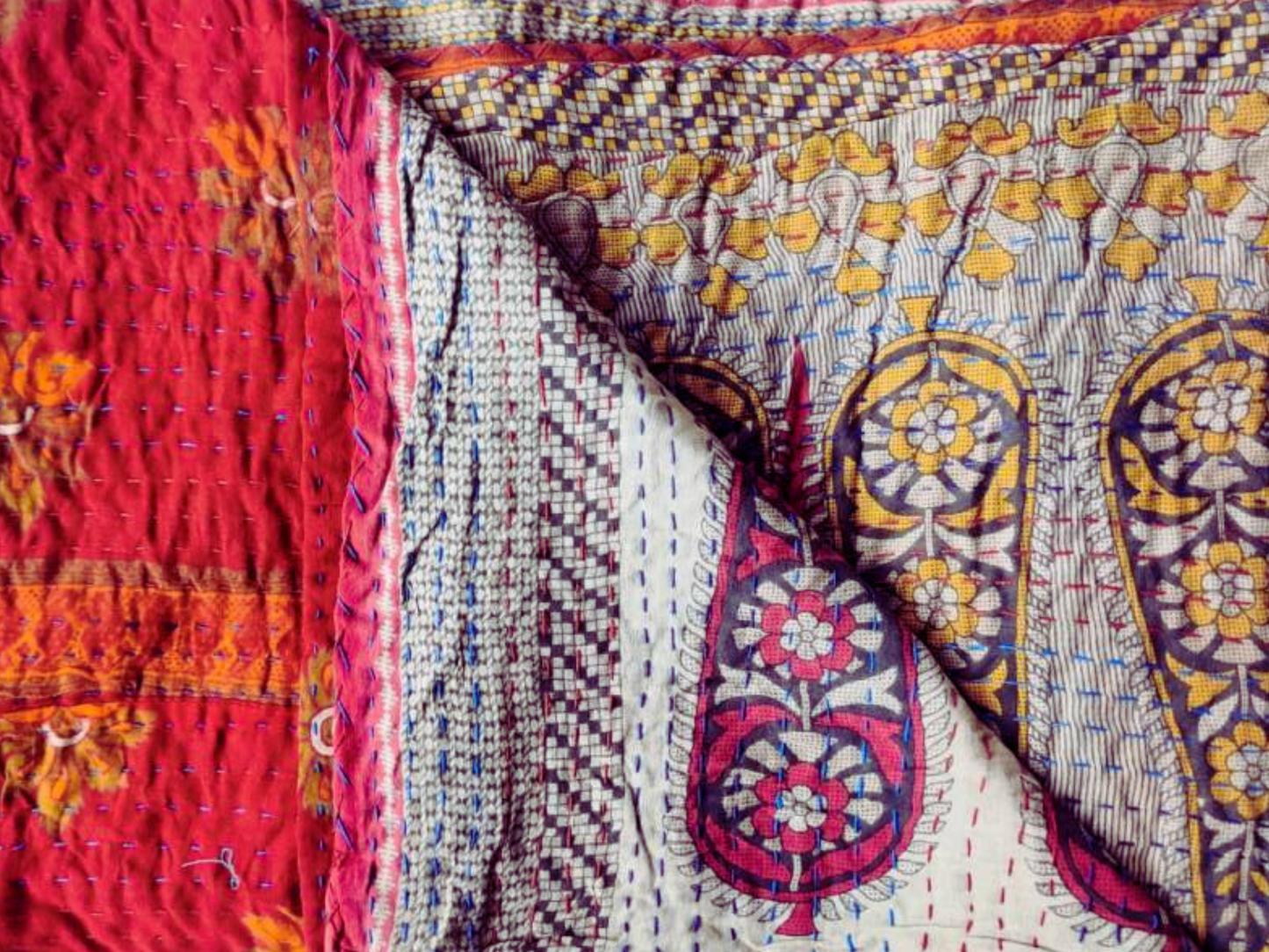 Double Stitch Vintage Kantha Throw