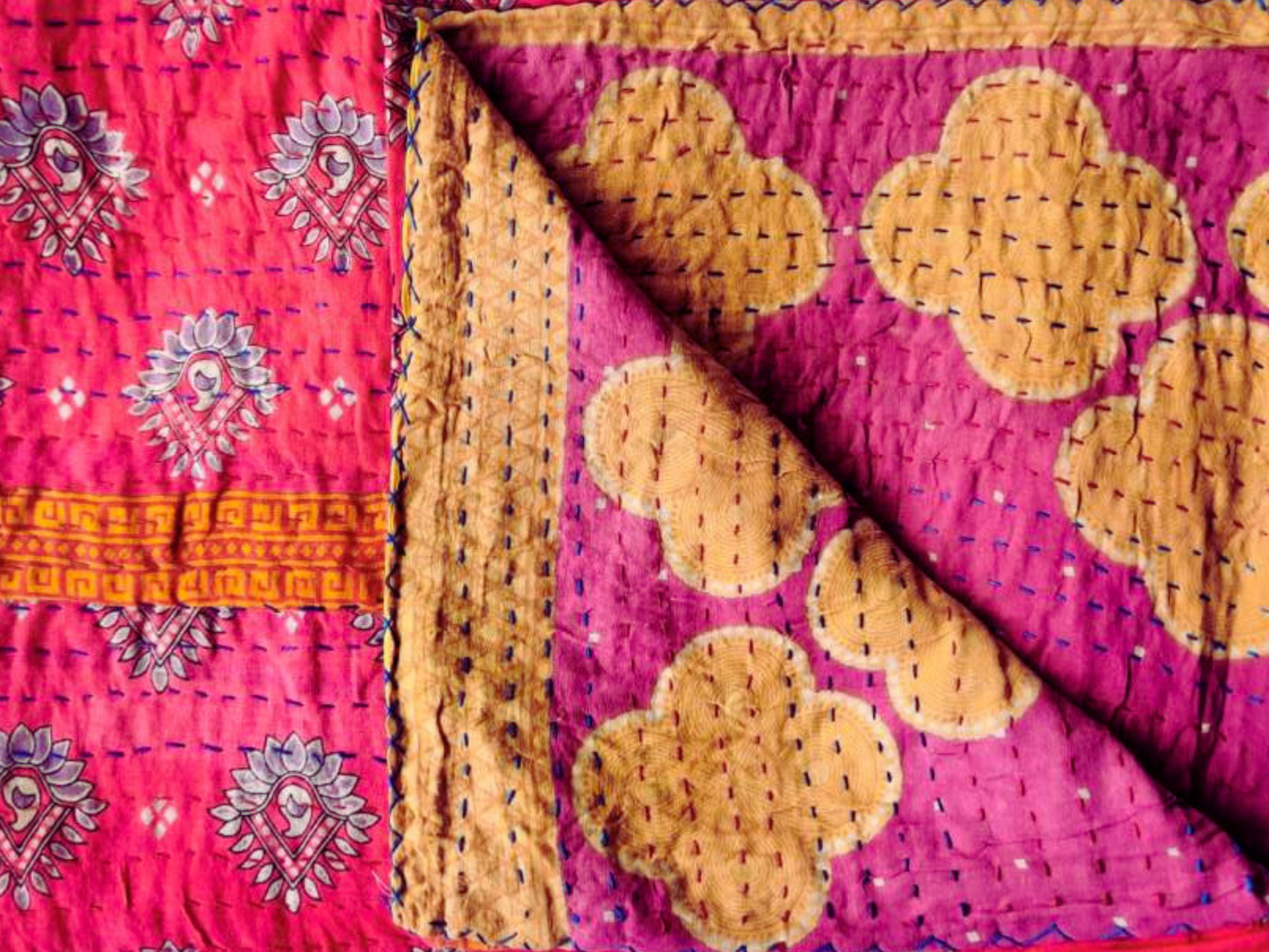 Double Stitch Vintage Kantha Throw