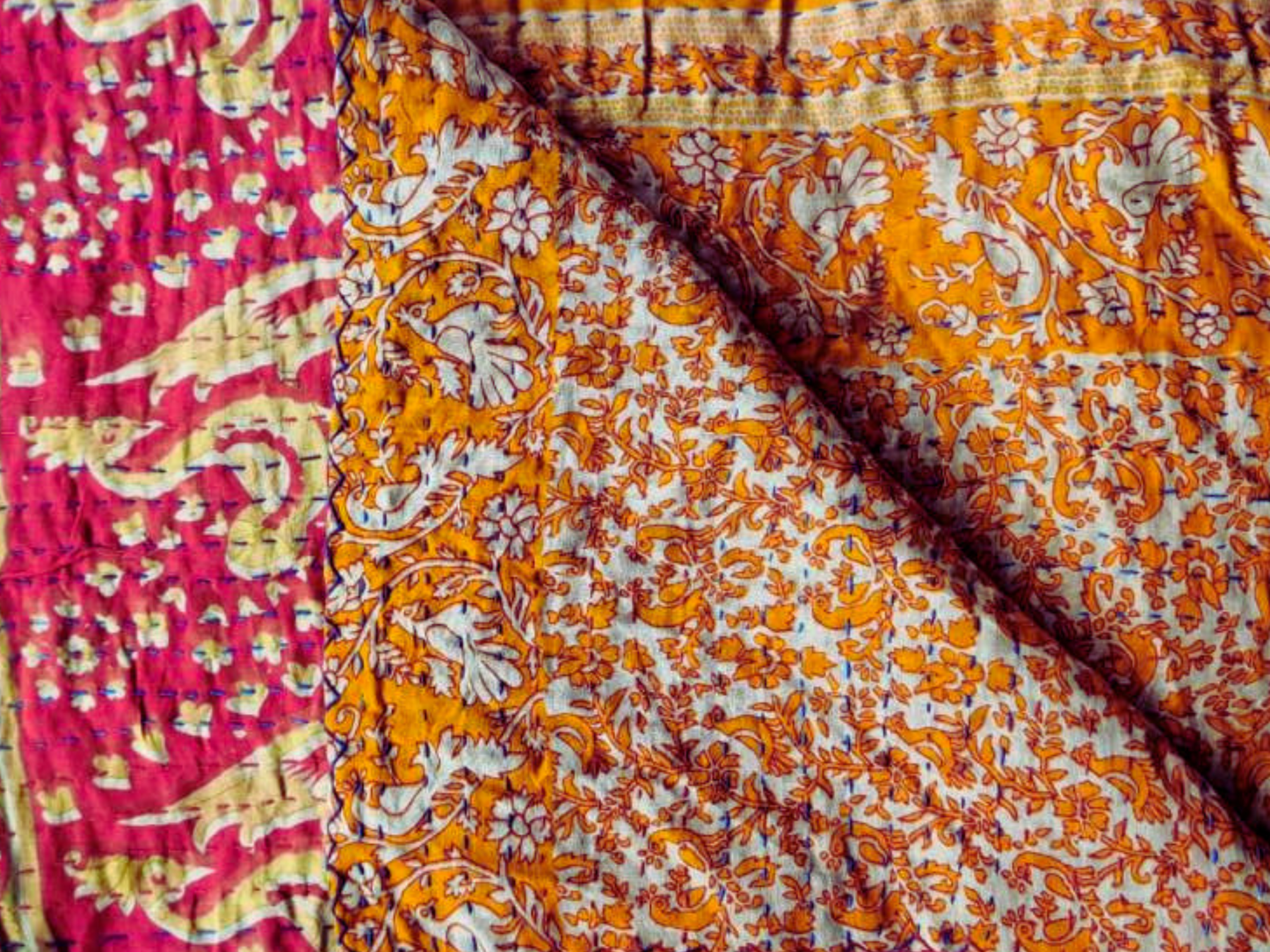 Double Stitch Vintage Kantha Throw