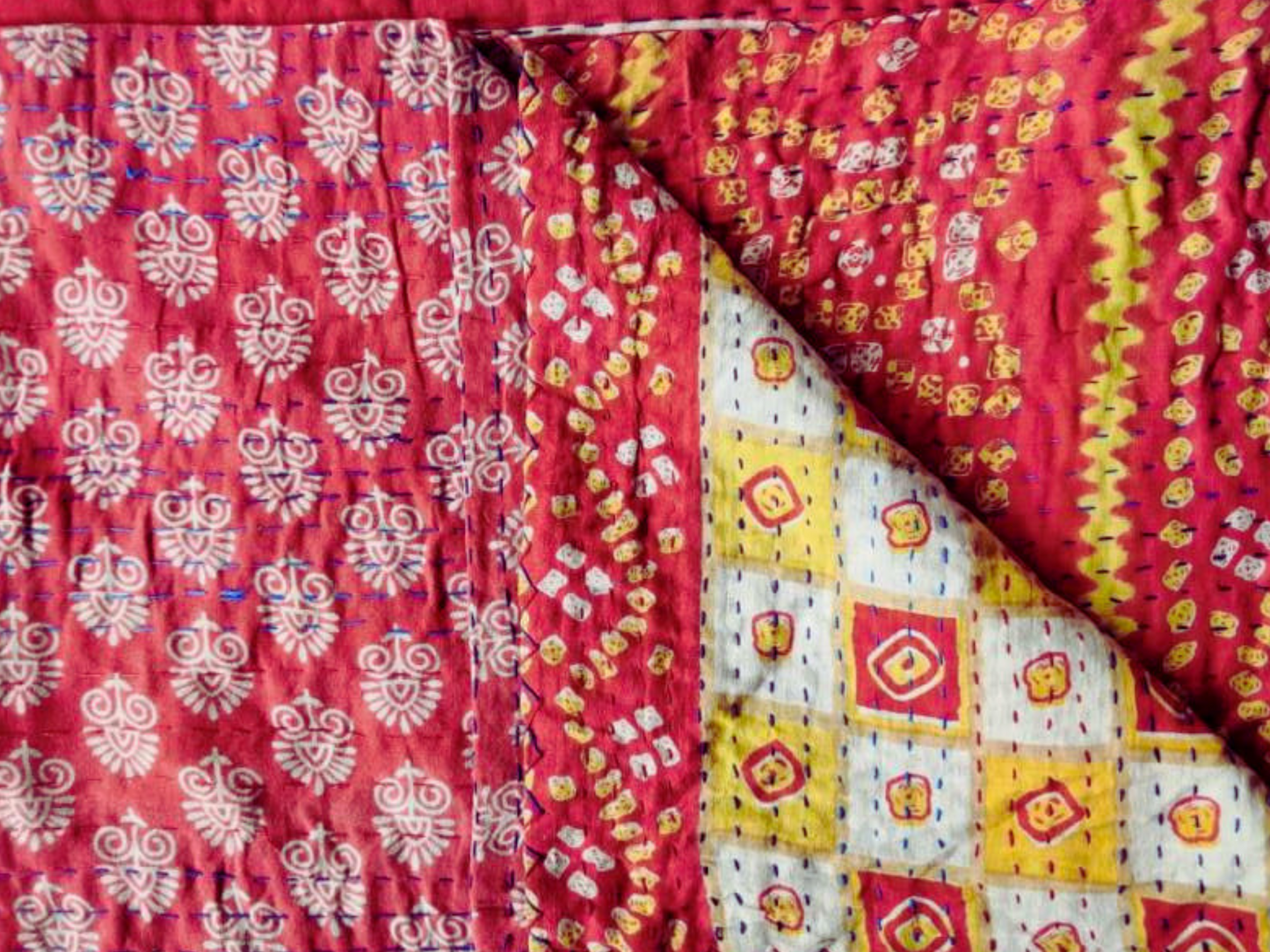 Double Stitch Vintage Kantha Throw