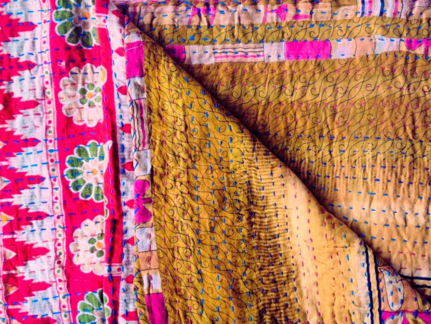 Double Stitch Vintage Kantha Throw