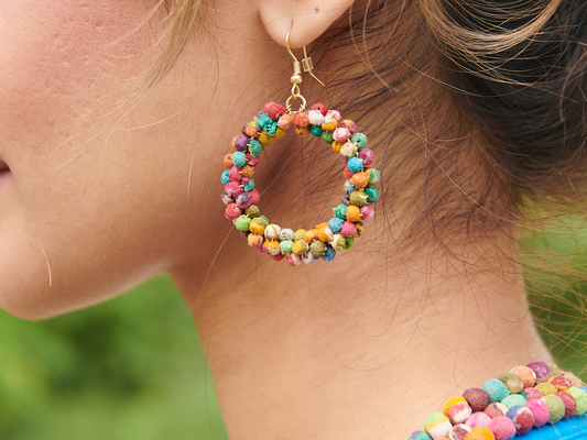 Kantha Wreath Earrings