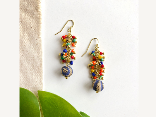 Celebration Kantha Cluster Earrings