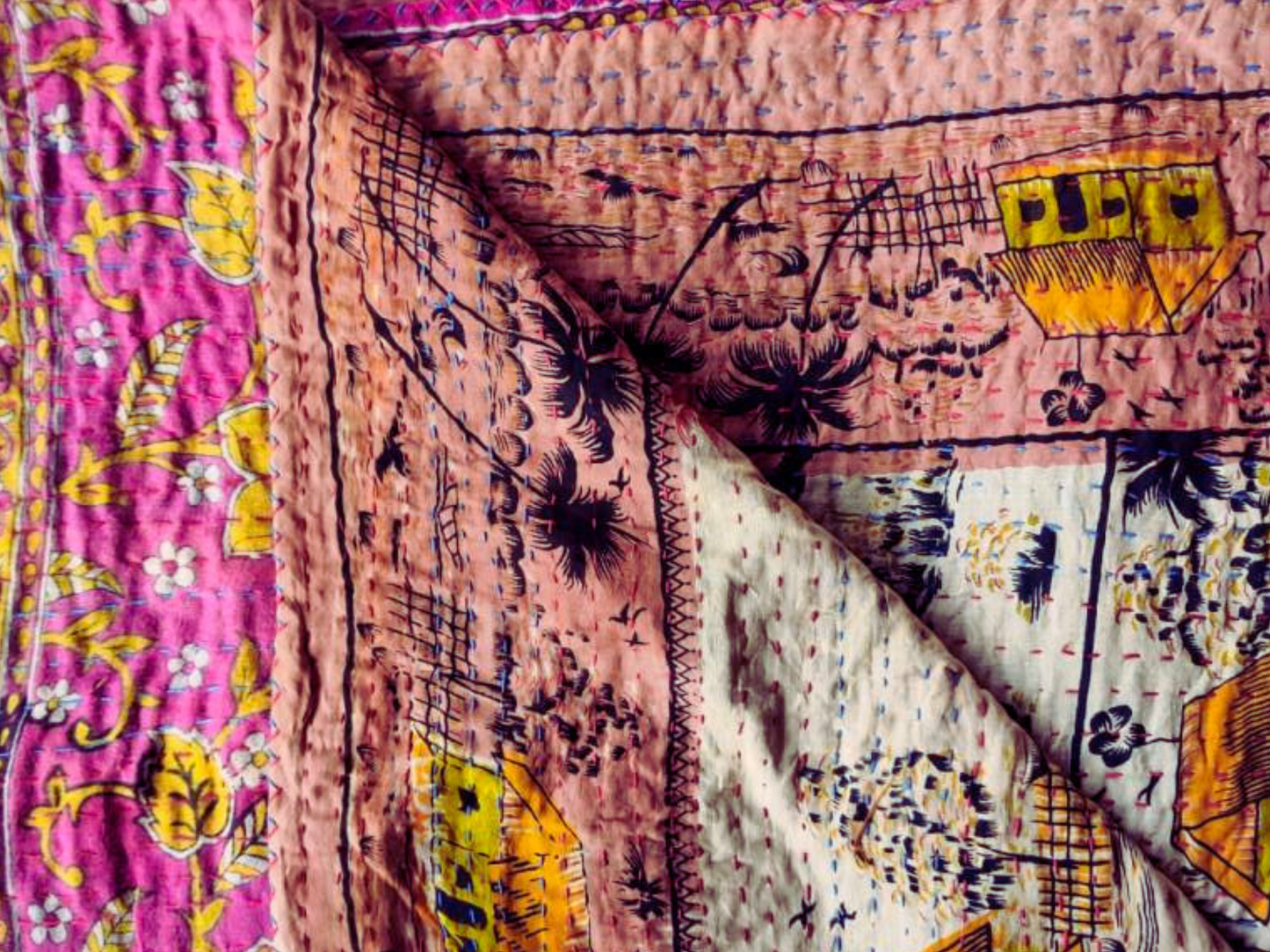 Double Stitch Vintage Kantha Throw