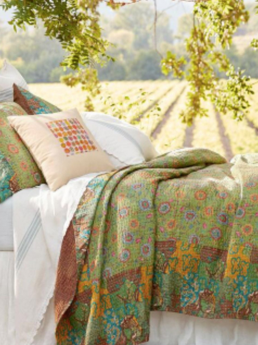 King Size Multi Color Vintage Kantha Bedspreads